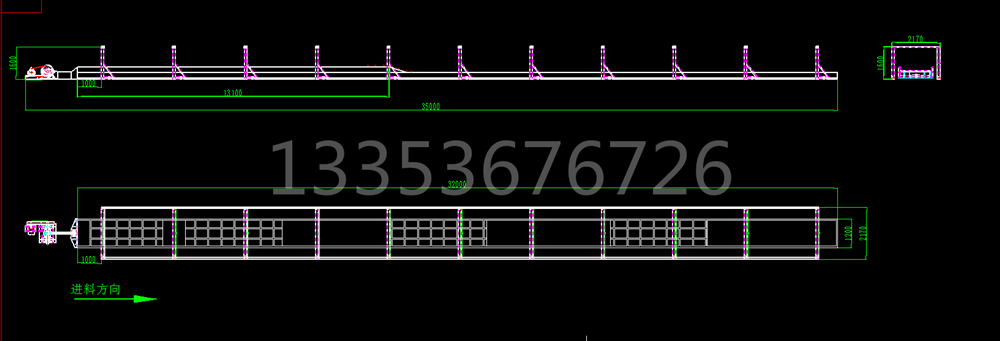 多规格吊挂式平面往复筛结构
